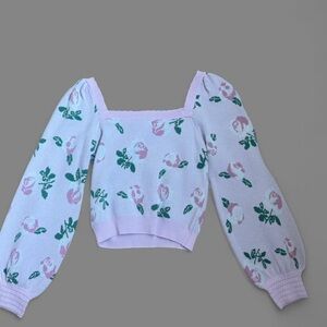 NWT Willow&Wind rose cropped sweater